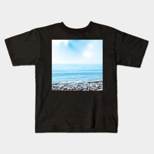 Blue Ocean Waves Kids T-Shirt